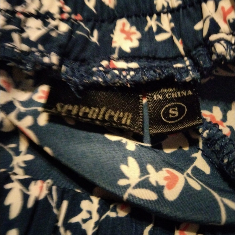 Seventeen Navy Floral Print Lightweight Joggers Size Sm - Picture 7 of 8